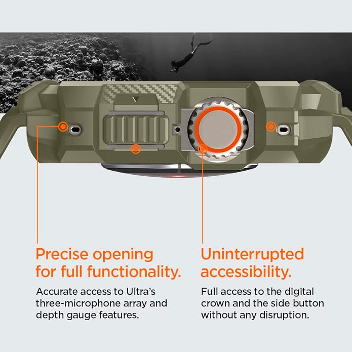 Spigen for Apple Watch Band with Case, Rugged Armor Pro Compatible with Ultra 3/2/1 49mm, Series 11/10 46/42mm, 9/8/7 45/41mm, SE3/SE2/SE/6/5/4 44/40mm Cover Strap - Image 8