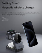2026 Upgraded 3-in-1 Wireless Charger for iPhone,Travel Magnetic Charger Stand Nightlight Foldable Wireless Charging Station Compatible with Magsafe Charger&iPhone 17/16/15/14/13,Apple Watch&AirPods - Image 5
