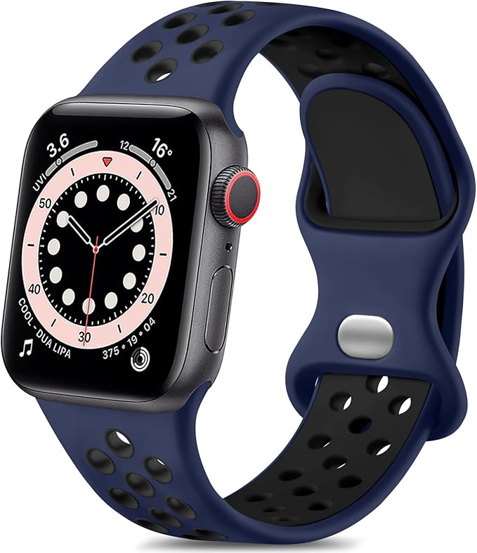 Lerobo Bands Compatible for Apple Watch Band 45mm 44mm 49mm 46mm 42mm Women Men,Soft Silicone Bands Compatible for Apple Watch Ultra 3 2 SE iWatch Series 11 10 9 8 7 6 5 4 3 2 1,Midnightblue/Black,M/L by Lerobo