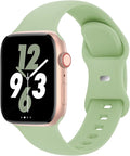 Sport Band Compatible with Apple Watch 38mm 40mm 41mm 42mm 44mm 45mm 46mm 49mm, Replacement Soft Silicone Strap Wristbands for iWatch Series 11/10/9/8/7/6/5/4/3/2/1 Ultra SE Women Men, Matcha by Acrbiutu