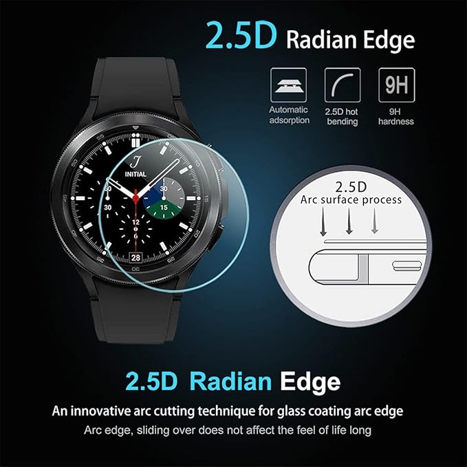 Suoman 4-Pack for Samsung Galaxy Watch 4 Classic 46mm Tempered Glass Screen Protector for Galaxy Watch 4 Classic 46mm Smartwatch [2.5D 9H Hardness] [Anti-Scratch] - Image 4