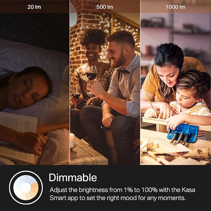 Kasa Smart Light Bulbs,1000 Lumens High Brightness,16M Color Changing,Dimmable Smart WiFi Light Bulb,Compatible with Alexa and Google Home,A19,2.4GHz Wi-Fi only,No Hub Required,KL135,(Pack of 8) - Image 7