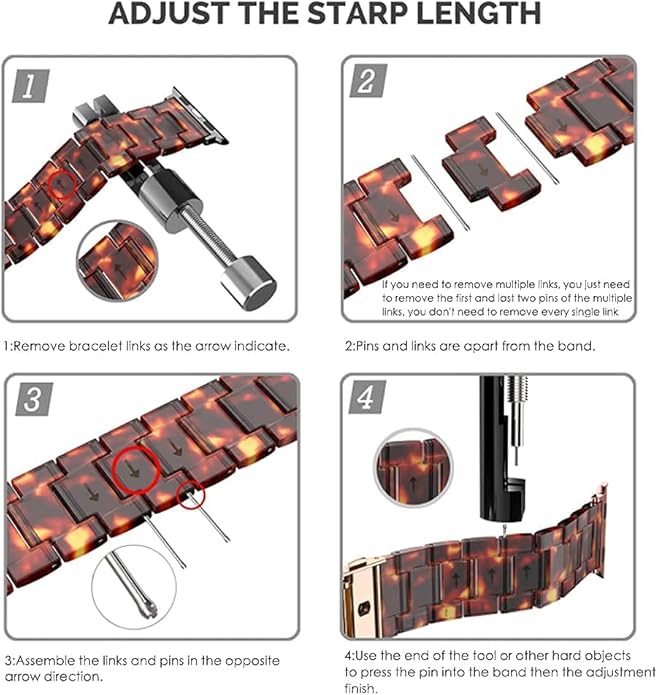 HOPO Compatible With Apple Watch Band 38mm 40mm 41mm 42mm 44mm 45mm 46mm 49mm,Resin Watch Strap Bracelet Wristband Fashion Lightweight Replacement For iWatch Bands Series 11 Ultra 10 9 8 7 6 5 4 3 2 1 SE for Women Men - Image 7