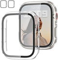 2 Pack Case with Tempered Glass Screen Protector for Apple Watch SE3(2025) SE2 Series 6/5/4/SE 40mm,JZK Slim Guard Bumper Full Coverage Hard PC Protective Cover Ultra-Thin Cover for iWatch 40mm,Clear by JZK
