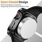 Amizee 2 Pack Case Compatible with Apple Watch Series 9 Series 8/7 41mm Case with Built-in Screen Protector, Ultra-Thin Hard PC Straight Edge Anti-Scratch Protective Cover for iWatch (Black) - Image 4