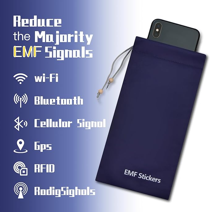Faraday Bags EMF Shield Sleeve Blocker Protection for Cell Phone Smartphone Pouch Signal Blocking Case for 5G RFID in Pocket Drawstring Closure(Blue, 1 Pcs) ZcarpetH - Image 5