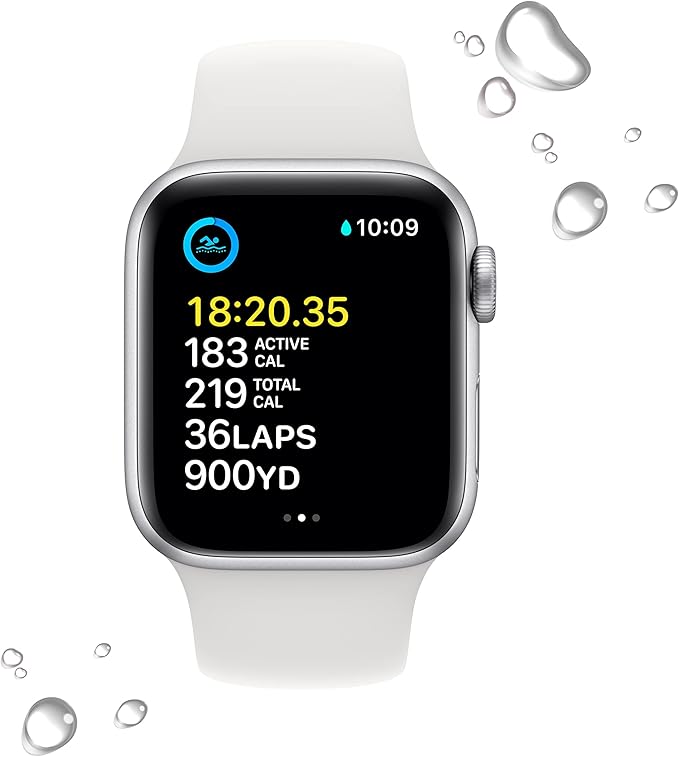 Apple Watch SE (2nd Gen) (GPS, 40mm) - Silver Aluminum Case with White Sport Band, S/M (Renewed) - Image 4