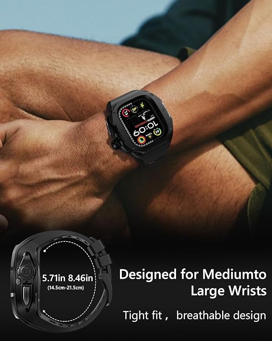 Rugged Bumper band with Case For apple watch ultra 3 2 1 49MM（1-second quick installation） - Shockproof & Scratch Resistant Compatible with iWatch Ultra 3/2/1 Men Gifts - Image 5