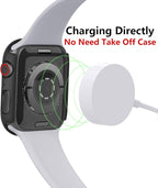 2 Pack Hard Case for Apple Watch Series 3 2 1 42mm Case Tempered Glass Screen Protector, Full Coverage Shockproof Iwatch Cover Bumper (Matte Black x 2, 42mm) - Image 5