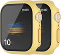 2 Pack Hard Case for Apple Watch Series 9 8 7 41mm Tempered Glass Screen Protector Case, Full Coverage Button Shockproof Cover Iwatch Bumper (Yellow+Yellow, 41 mm) by HANKN