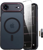 JUESHITUO Magnetic for iPhone 17 Air Case: Upgraded [Full Camera Protection], with [1X Screen Protector] [Camera Button], 6.5" Case for iPhone 17 Air, Black by JUESHITUO