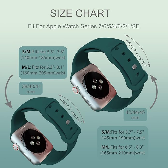 Sport Bands Compatible with Apple Watch 42mm 44mm 45mm 46mm 41mm 38mm 40mm 49mm for Women Men, Soft Silicone Strap for iWatch Wristband Series Ultra SE 11 10 9 8 7 6 5 4 3 2 1 - Image 8