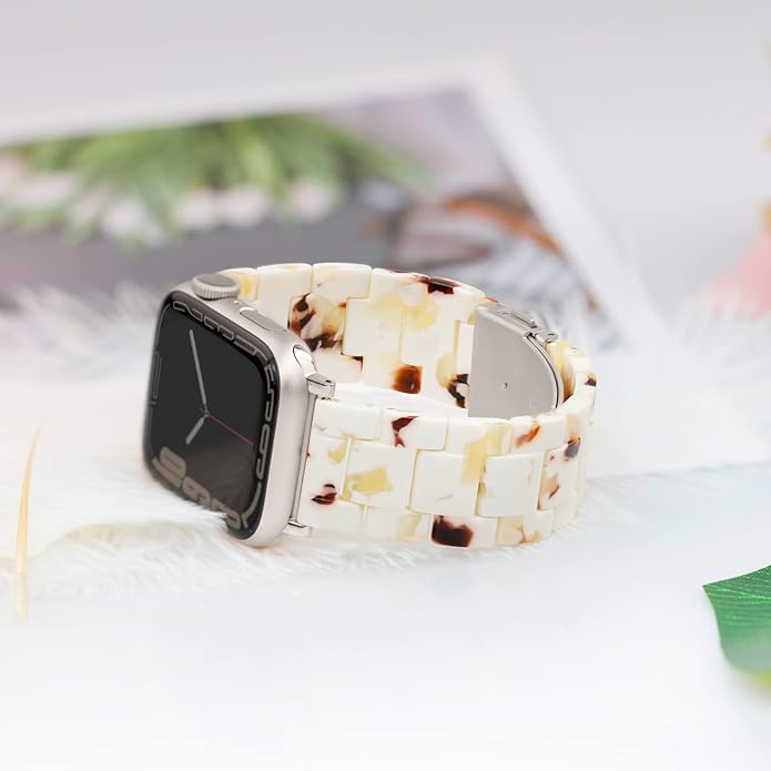 Lightweight Resin Band For Apple Watch Series 11 10 9 8 7 6 5 4 3 2 1 SE 3 2 Ultra 3 2, Fashion Adjustable Replacement Strap for iWatch Bands 38mm 40mm 41mm 42mm 44mm 45mm 46mm 49mm for Women Men - Image 5
