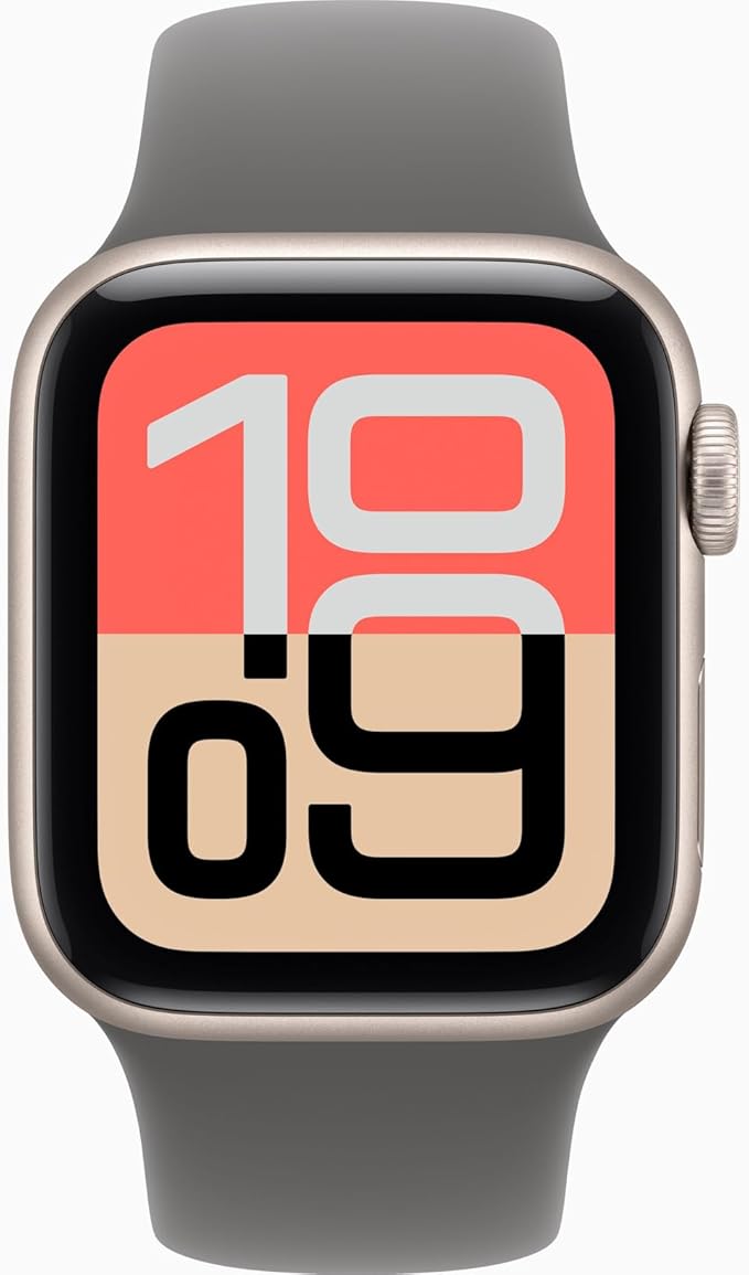 Apple Watch SE 3 [GPS + Cellular, 40mm] Starlight Aluminum Case with Stone Gray Sport Band, M/L (Renewed) - Image 2