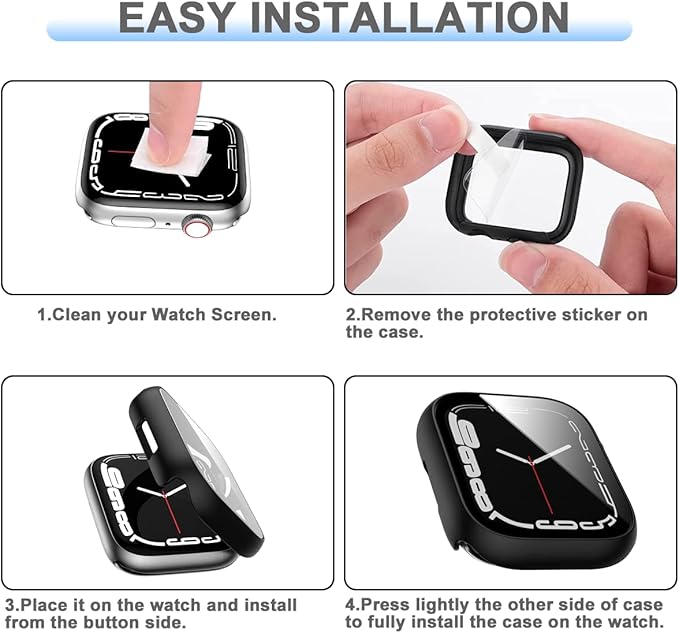 6 Pack Hard PC Case with Tempered Glass Screen Protector for Apple Watch 40mm SE 3/SE(2nd Gen) Series 6/SE/5/4,Rontion Ultra-Thin Scratch Resistant Protective Bumper Cover for iWatch 40mm Accessories - Image 6