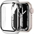 2 Pack Hard Case 46mm for Apple Watch Series 11 10 46mm Tempered Glass Screen Protector Case, Full Coverage Iwatch Scratch-Resistant Shockproof Bumper Cover (Clear+Clear, 46 mm) by HANKN