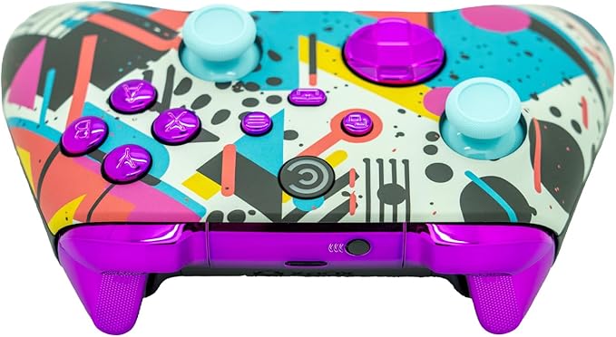 Custom Controllerzz Designer Series Custom Wireless Controller for Xbox Series X/S, Xbox One, & PC - Multiple Designs Available (Retro Abstract & Purple Chrome Inserts) - Image 4