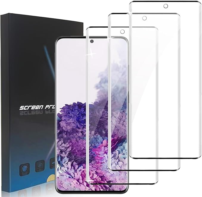 3 Pack Screen Protector for Samsung Galaxy S20 Plus, HD-Clear 9H Hardness Tempered Glass Protective Film for Samsung Galaxy S20 Plus - Support Fingerprint Unlock, Easy Installation by Unknown