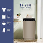 KRIB BLING Full Automatic Washing Machine with LED Display, 17.7 lbs Portable Washer Drain Pump, 10 Programs & 8 Water Levels Selections, Ideal for RV, Camping, Apartment, Dorm, Gold - Image 5