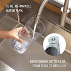 Ninja Pods & Grounds Specialty Single-Serve Coffee Maker, K-Cup Pod Compatible, Built-In Milk Frother, 6-oz. Cup to 24-oz. Travel Mug Sizes, Iced Coffee Maker, Glacier Blue, PB051GB - Image 9