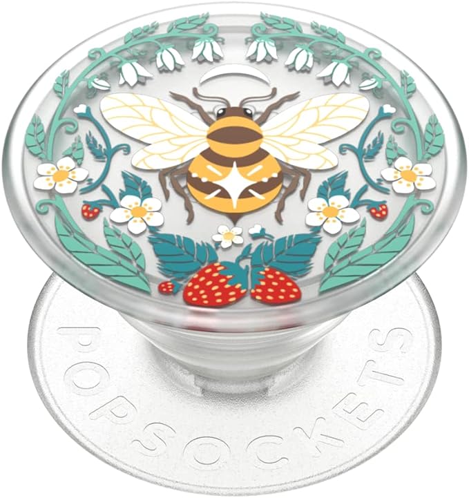 ​​​​PopSockets Phone Grip with Expanding Kickstand, Adhesive Grip, Cute PopSockets - Translucent Bee Boho by PopSockets
