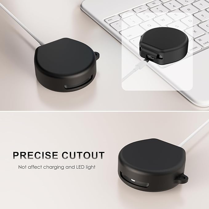 YWXTW Silicone Case for Oura Ring 4 Charging Case, Ultra-Thin Protective Cover with Keychain, Shockproof Dustproof Skin, Easy to Carry - Image 4