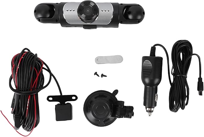 360 Degree View 4 Channel Dash Cam Front and Rear Left Right Inside Camera for Cars, G Sensor and Loop Recording, NightVision, 24/7 Parking Surveillances, with a Free 64GB SD Card - Image 6