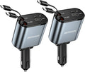 [2 Pack] Retractable Car Charger 4 in 1 Fast Car Phone Charger 69W, USB C Car Truck Accessories Adapter with 2X Retractable Phone Charger Cords and USB Port for i Phone 17/16/15/14,for Samsung S25/S24 by Unknown