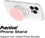 Svanove Silicone Magnetic Phone Grip Compatible with Magsafe Phone Grip Holder, Cute Cell Phones Grips Stand Collapsible Kickstand for iPhone Samsung, Slim Thin Matte Soft Rubber TPU, Light Pink - Image 6