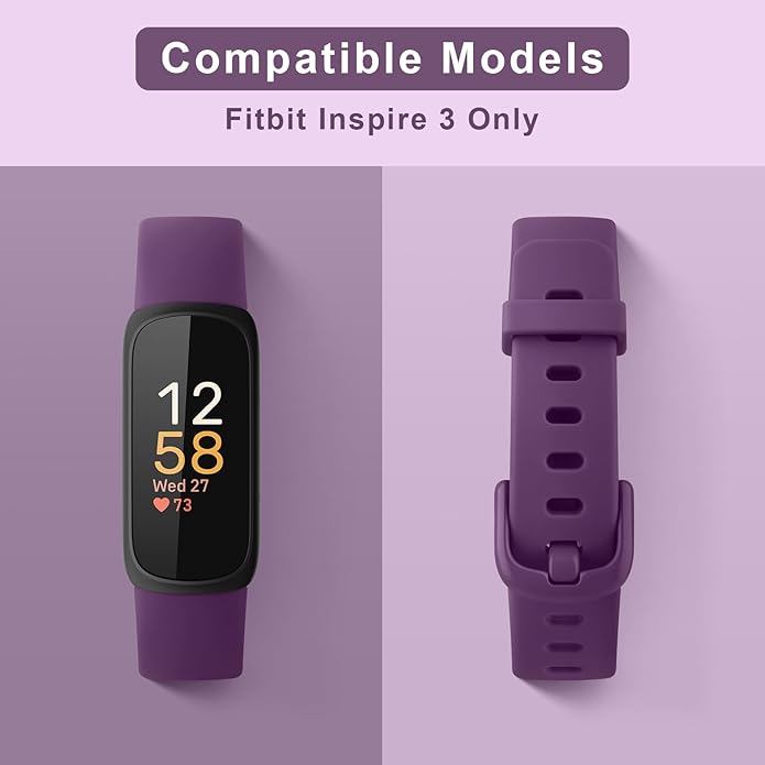 Vancle 4 Pack Bands Compatible with Fitbit Inspire 3 Bands for Women Men, Sport Silicone Adjustable Replacement Straps for Fitbit Inspire 3 Fitness Tracke - Image 3