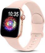 TreasureMax Sport Band Compatible with Apple Watch Bands 38mm 40mm 41mm 42/44mm 45mm 46mm 49mm, Soft Silicone Strap Compatible for Apple Watch Series 11 10 9 Ultra SE/SE2 8 7 6 5 4 3 Men Women Pink Sand by TreasureMaxWatchBands