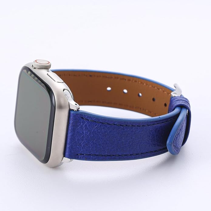 Soft French Goatskin Women Slim Leather Watch Band Compatible with Apple Watch 38mm 40mm 41mm 42mm 44mm 45mm 46mm 49mm, Thin Leather Strap Replacement for iWatch Series Ultra SE 10 9 8 7 6 5 4 3 2 1 - Image 7