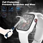 2 Pack Hard PC Case for Apple Watch Series 6 5 4 SE 40mm Tempered Glass Screen Protector Case, Full Coverage Ultra-thin Shockproof Iwatch Bumper Cover (White+White, 40mm) - Image 3