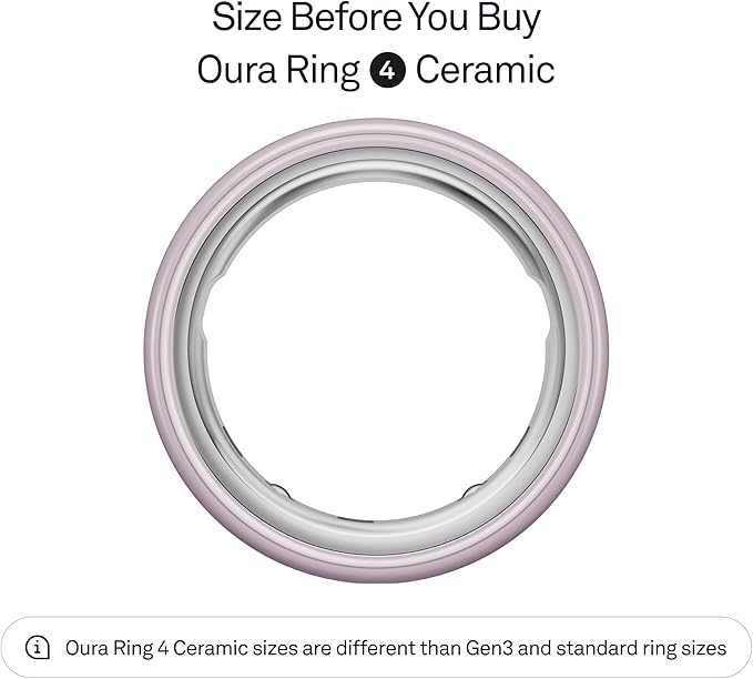 Oura Ring 4 - Ceramic Petal - Size 7 - Sleep, Activity, Women’s Health, AI Advisor, Up to 8 Days of Battery Life, Size Before You Buy, Android & iOS Compatible - Image 2