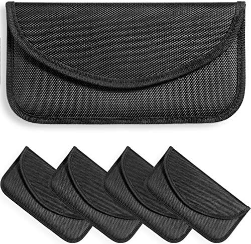 Frienda 4 Pieces Faraday Bags Phone for Key Fob Protector Car RFID Signal Blocking Anti-tracking Faraday Pouch Shielding Wallets for Cell Phone Privacy Card Protection(Nylon Fabric) by Frienda
