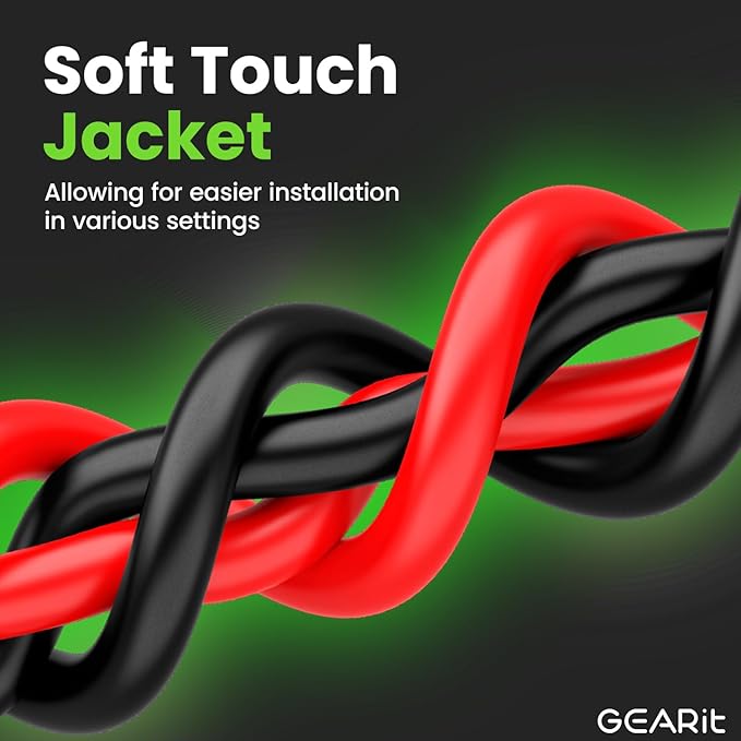 GEARit 10 Gauge Wire (150ft Each - Black/Red) Copper Clad Aluminum CCA - Primary Automotive Power/Ground for Battery Cable, Car Audio, Trailer Harness, Electrical - 300 Feet Total 10ga AWG Wire - Image 3