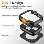 Amizee Metal Case Compatible with Apple Watch SE 3/2/1 Series 6/5/4 44mm Case with Back Cover, Rugged Protective Bumper Cover for iWatch 44mm, Black - Image 3
