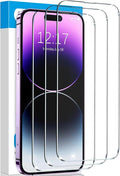 Fotbor for iPhone 13 Pro Max Screen Protector [3 Pack], iPhone 14 Plus Screen Protector Tempered Glass, Sensor Protection, Full Coverage Ultra Clear 6.7 Inch by Fotbor