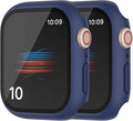 2 Pack Hard Case for Apple Watch Series 11 10 46mm Tempered Glass Screen Protector Case, Matte Shell Full Coverage Iwatch Bumper Cover (Blue+Blue, 46mm) by HANKN