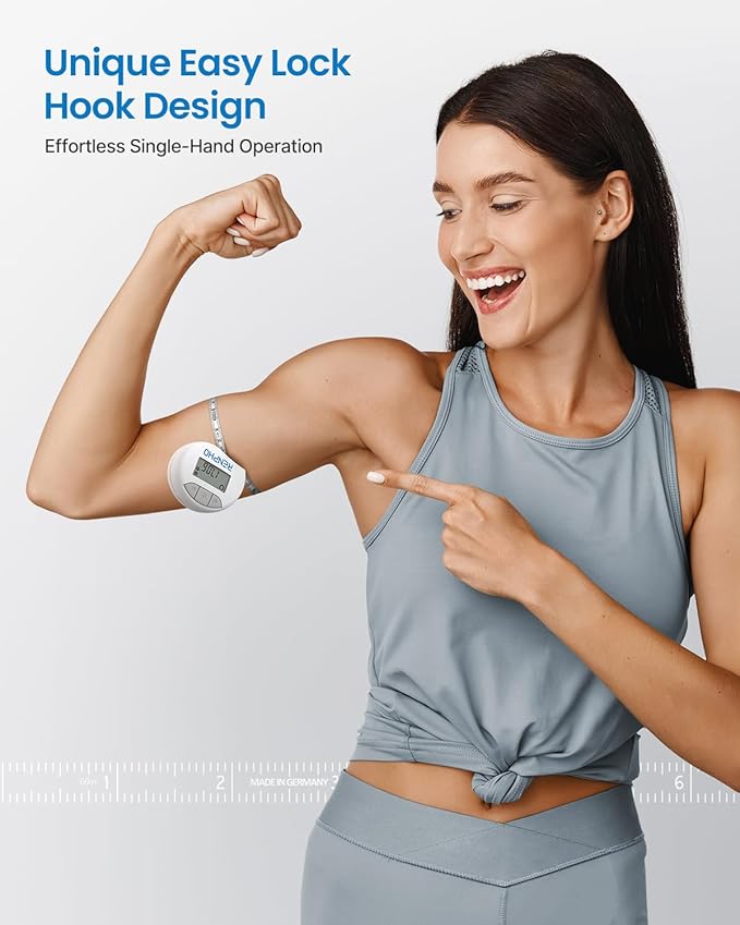RENPHO Body Measuring Tape, Smart Tape Measure for Weight Loss, Bluetooth Fitness Equipment with App, Measuring Waist, Hip, Bust, Arms, Muscle Gain, Retractable, 60in /150cm, White - Image 4