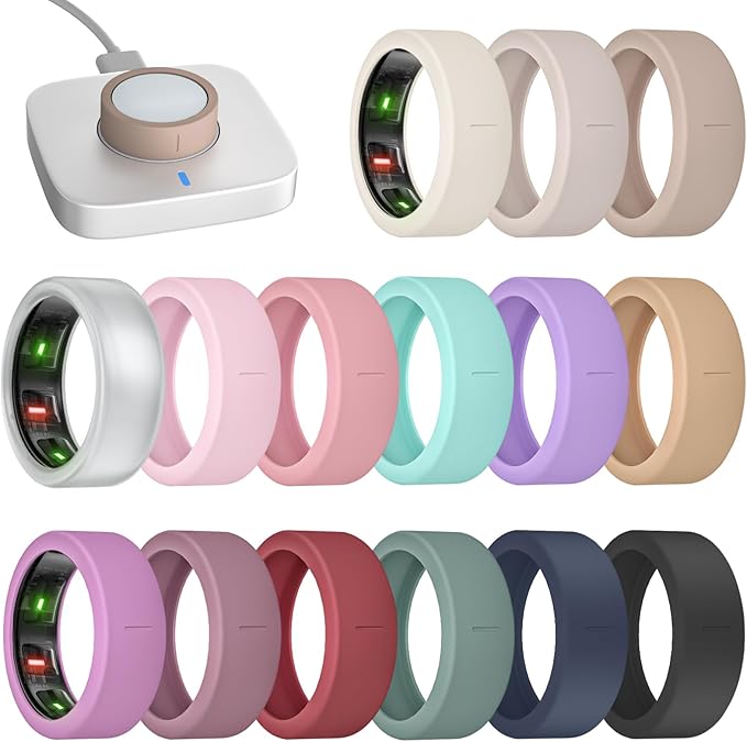 15 Pack Ultra-Thin Ring Covers Compatible with Oura Ring Gen 4/4 Ceramic/3 Cover, Anti-Scratch Silicone Protector Accessories for ULTRAHUMAN AIR/RingConn Gen 2/Gen 2 Air for Women Men by BandRain