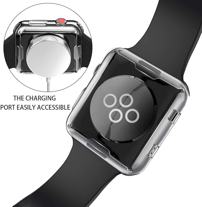 [2-Pack] Julk 38mm Case for Apple Watch Series 3 Series 2 Screen Protector, Overall Protective Case TPU HD Ultra-Thin Cover for iWatch, 2 Transparent - Image 8