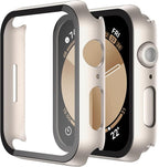 Misxi 2 Pack Hard PC Case with Tempered Glass Screen Protector Compatible with Apple Watch SE 3 (2025) SE 2 SE Series 6 Series 5 Series 4 40mm, Anti-Drop Scratch Resistant Cover for iWatch, 2 Starlight by Misxi