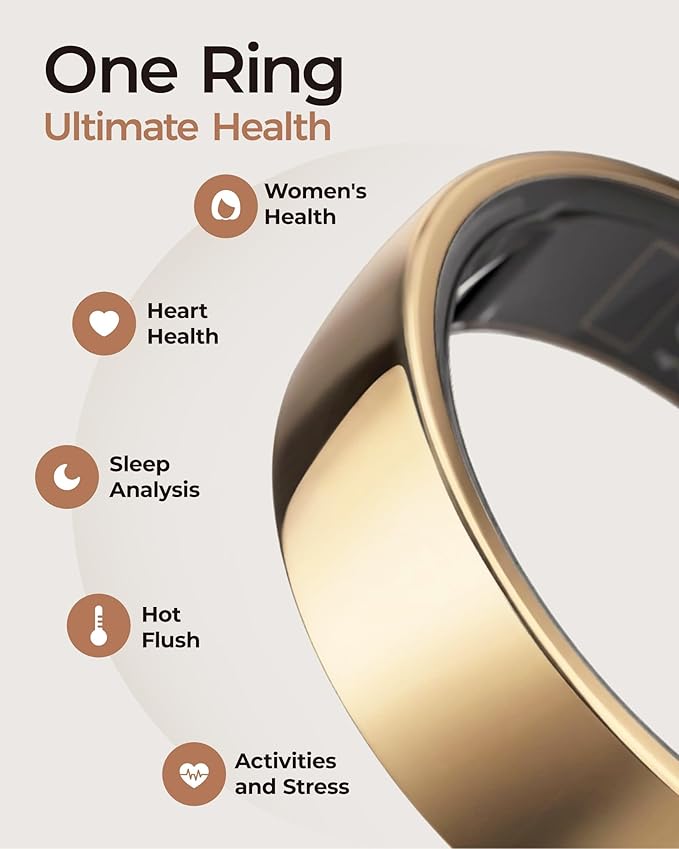 femometer Ring Air | Ultra-Thin Smart Ring | Sleep/Heart Rate/SpO2/Stress | Women's Health & Fertility Tracker with BBT Technology | Hot Flash Monitoring | Free Subscription - Size10 - Image 4