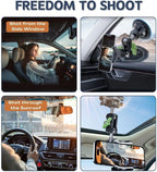 Suction Cup Phone Mount, Ultra-Stable Phone Holder for Vlog Shooting, 360 Rotation for Windshield, Roof Glass, Car Window, Fit for All Smartphones - Image 5