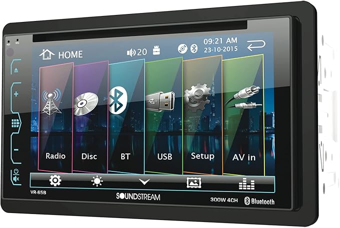 Soundstream VR-65B Double-DIN Bluetooth DVD/CD/AM/FM in-Dash Car Stereo with 6.2" Smart Sense Screen - Image 3