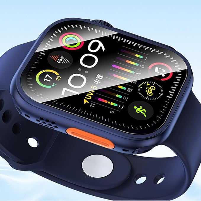 Yrzper Waterproof Case Compatible with Apple Watch Series 11 (2025) Series 10 46mm 42mm[Turning into Ultra] Crown + Back Cover Full Protective Hard PC Screen Protector Cover (Blue, 46mm) - Image 6