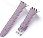Soft French Goatskin Women Slim Leather Watch Band Compatible with Apple Watch 38mm 40mm 41mm 42mm 44mm 45mm 46mm 49mm, Thin Leather Strap Replacement for iWatch Series Ultra SE 10 9 8 7 6 5 4 3 2 1 by Biggyboom
