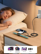 2Pack Travel Essentials,3 in 2 USB C Cable for Apple Watch Charger,iPhone Charger,Multi Charging Cable,Cruise Vacation Camping,Portable for iWatch Series 11-2/Ultra/SE & iPhone 17-12,Car,Black - Image 5