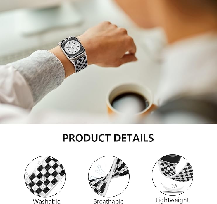 4 Pack Stretchy Solo Loop Compatible with Apple Watch Bands 38mm 40mm 41mm 42mm 44mm 45mm 46mm 49mm Women Men, Sport Nylon Elastic Straps Wristbands for iWatch Series 11 10 9 8 7 6 5 4 11 Ultra/SE 3 2 - Image 5